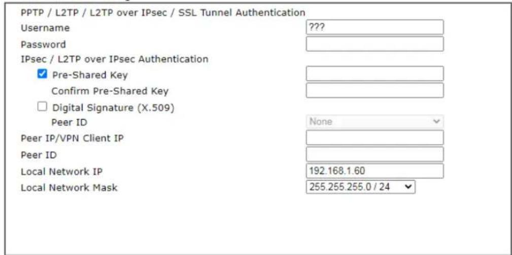 Draytek VigorLTE 200n - VPN Authentication Setting - 1