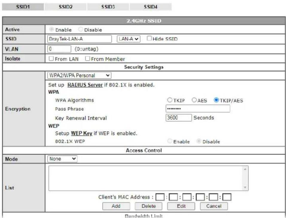 Draytek VigorLTE 200n - VI-3-3 WLAN Profile - 4