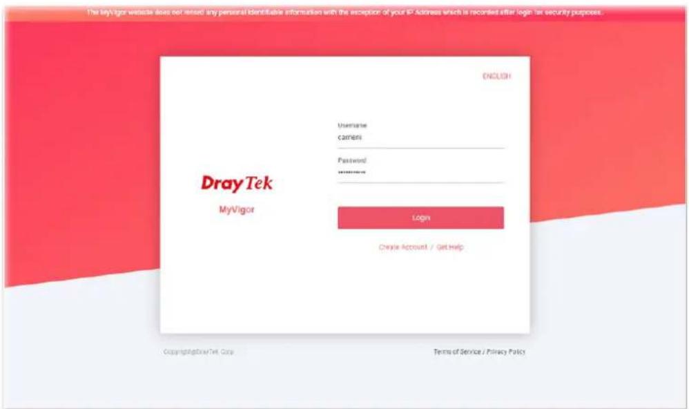 Draytek VigorLTE 200n - Create an Account via Vigor Router - 11