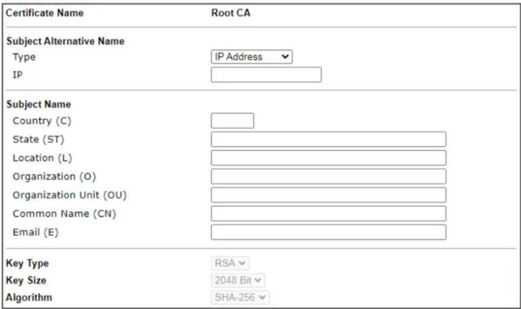 Draytek VigorLTE 200n - Generate Root CA - 1