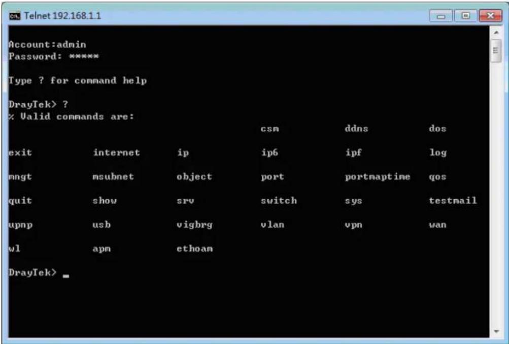 Draytek VigorLTE 200n - Accessing Telnet of VigorLTE 200 - 4