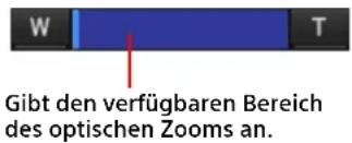W T Gibt den verfügbaren Bereich des optischen Zooms an.