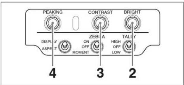 PEAKING CONTRAST BRIGHT DISPLAY ASPECT ZEBI A ON OFF MOMENT HIGH OFF LOW TALIY 4 3 2