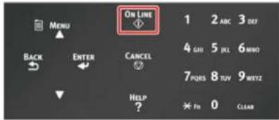 Menu ON LINE 1 2 ABC 3 DEF BACK ENTER CANCEL 4 GHI 5 JL 6 MNO 7 PQRS 8 TUY 9 WXT2 HELP ? * Fn 0 CLEAR