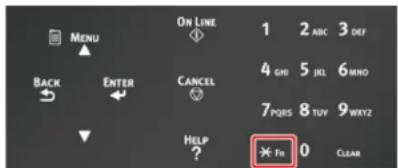 MENU ON LINE 1 2 ABC 3 DEF BACK ENTER CANCEL 4 GHI 5 JKL 6 MINO 7 PQRS 8 TUV 9 MRXZ ▼ HELP ? ❄ Fn 0 CLEAR