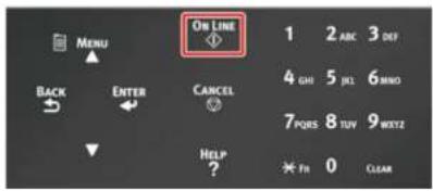 Menu ON LINE 1 2 ABC 3 DEF BACK ENTER CANCEL 4 GHI 5 JL6 6 RING 7 PQRS 8 TUV 9 MEXT HELP ? * Fr 0 CLEAR