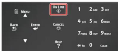 ON LINE 1 2 ABC 3 DEF BACK ENTER CANCEL 4 GH 5 JXL 6 MINO 7 PQRS 8 TUV 9 MXYZ ▼ HELP ? * Fn 0 CLEAR