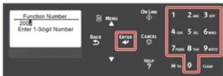 Function Number 2000 Enter 1-3digit Number MENU ON LINE 1 2 ABC 3 DUT 4 GH 5 JL 6 WND 7 PQRS 8 TUV 9 WEXT HELP ? * Fm 0 CLEAR