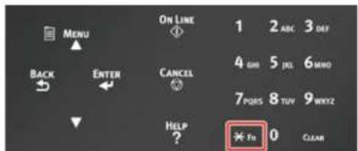 MENU ON LINE 1 2 ABC 3 DEF 4 GIR 5 JKL 6 MINO 7 PORS 8 TUV 9 MRYZ HELP ? * Fn 0 CLEAR