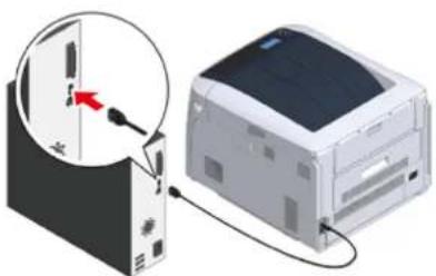 OKI C824n - Verbindung eines USB-Kabels - 3