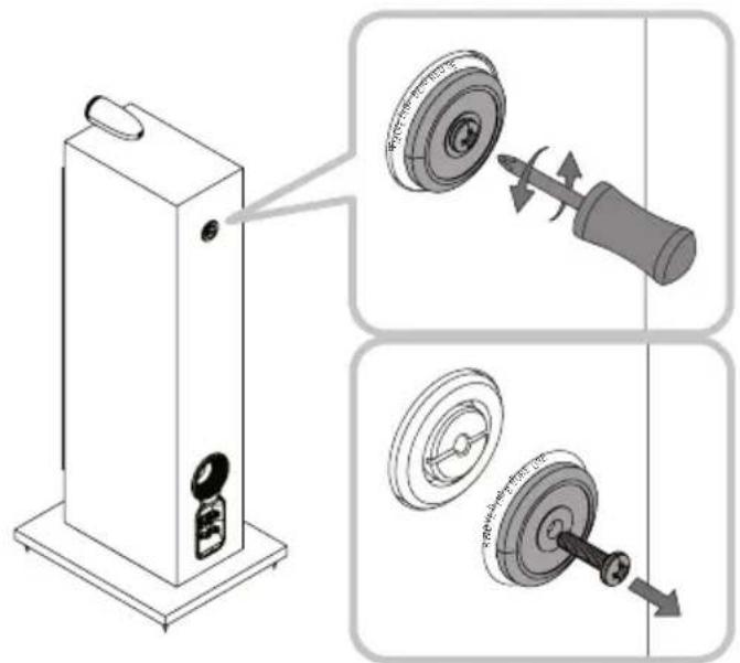 Technical diagram showing mechanical assembly with labeled components and directional arrows indicating motion or assembly steps.