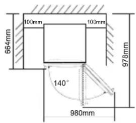 664mm 100mm 100mm 978mm 140° 980mm