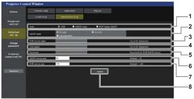 PANASONIC PT-RZ120BE - [Authentication set up] page - 1
