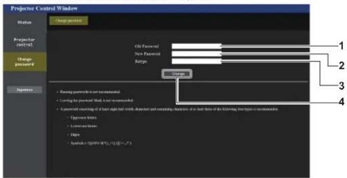 PANASONIC PT-RZ120BE - [Change password] (For user rights) - 1