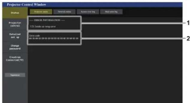 PANASONIC PT-RZ120BE - Display of error information - 1