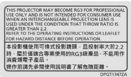 PANASONIC PT-RZ120BE - ■ Risk group - 2