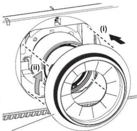PANASONIC PT-RZ120BE - Attaching the projection lens - 3