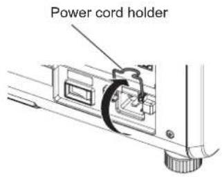 PANASONIC PT-RZ120BE - How to attach the power cord - 1