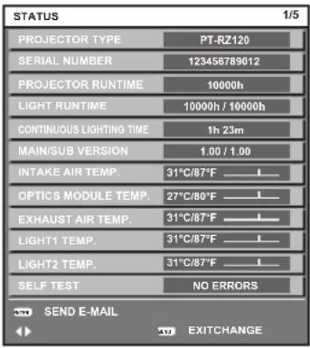 PANASONIC PT-RZ120BE - 1) Press the button. - 1
