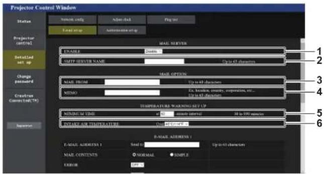 PANASONIC PT-RZ120BE - [E-mail set up] page - 1
