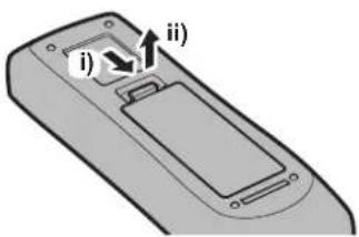 PANASONIC PT-DW750BE - Inserting and removing the batteries - 1