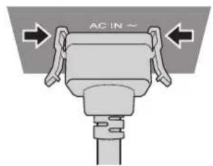 PANASONIC PT-DW750BE - How to attach the power cord - 2