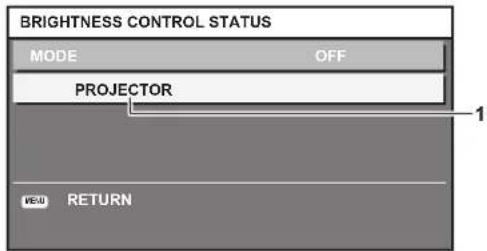 PANASONIC PT-DW750BE - [BRIGHTNESS CONTROL STATUS] screen display example - 1