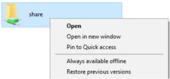 share Open Open in new window Pin to Quick access Always available offline Restore previous versions