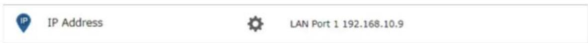 IP Address LAN Port 1 192.168.10.9
