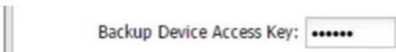 Backup Device Access Key: ......