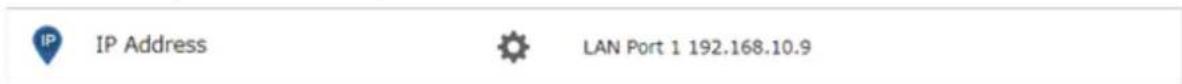 IP Address LAN Port 1 192.168.10.9