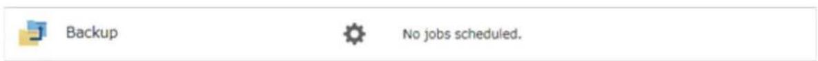 Backup No jobs scheduled.