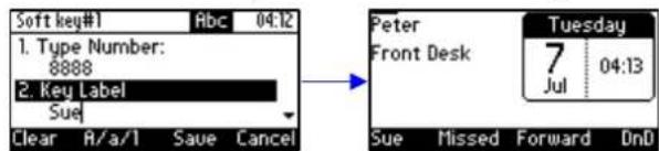 AUDIOCODES 405 - To configure a softkey as a speed dial: - 2