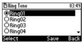 AUDIOCODES 405 - To select a ring tone: - 1