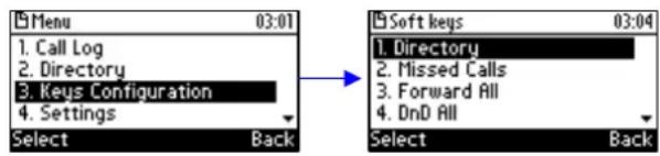 AUDIOCODES 405 - To configure a softkey: - 1