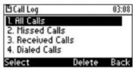 AUDIOCODES 405 - Viewing Missed, Received and Dialed Calls - 5