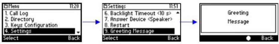 AUDIOCODES 405 - To record a welcome greeting: - 1