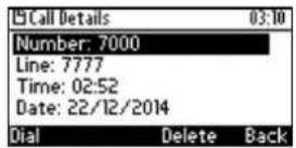 AUDIOCODES 405 - Viewing Missed, Received and Dialed Calls - 7
