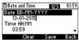 AUDIOCODES 405 - To set date and time: - 1