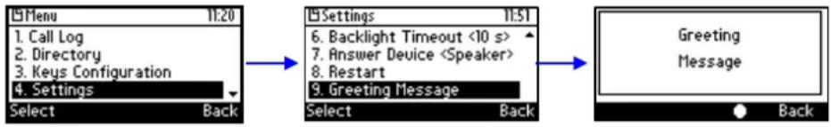 AUDIOCODES 405 - To record a welcome greeting: - 1