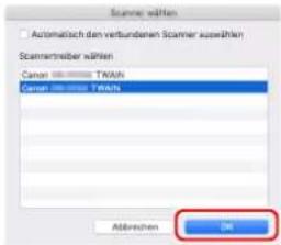 Scanner wären □ Automatically den verbundenen Scanner auswählen Scanmertreiber wären Canon TWAN Scanmertreiber TWAN Abbrechen 04