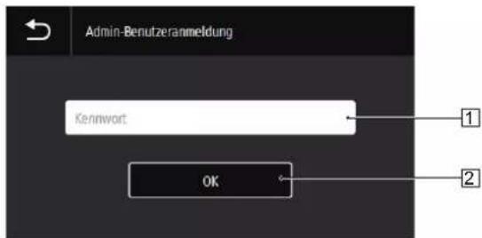 Admin-Benutzeranmeldung Kennwort OK