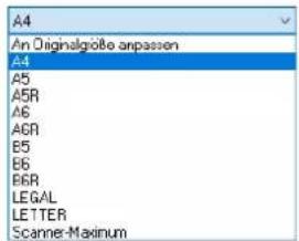A4 An Dignalgolte anpassen A4 A5 A5R A6 AGR B5 B6 B6R LEGAL LETTER Scanner-Maximum