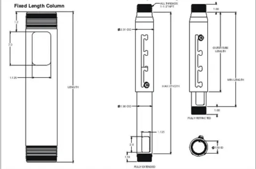 Chief CMS018024W - ADJUSTABLE LENGTH EXTENSION COLUMN - 5