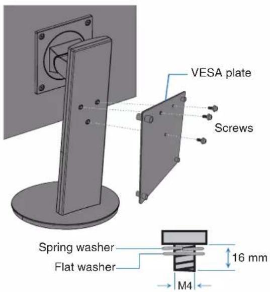 NEC MultiSync E243F - Attaching VESA Plate for Thin Client Computer - 1