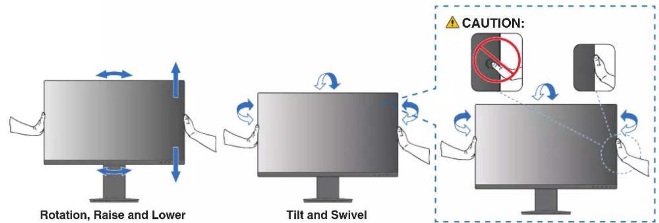 NEC MultiSync E243F - Adjustable Stand with Pivot Capability - 1