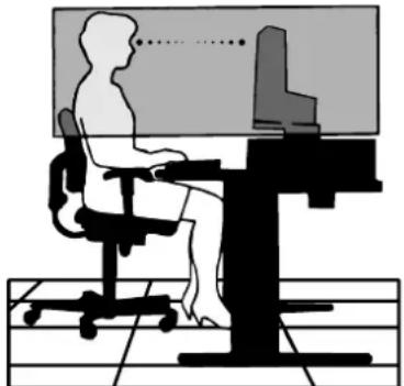 NEC MultiSync E243F - CORRECT PLACEMENT AND ADJUSTMENT OF THE MONITOR CAN REDUCE EYE, SHOULDER, AND NECK FATIGUE. CHECK THE FOLLOWING WHEN YOU POSITION THE MONITOR: - 1