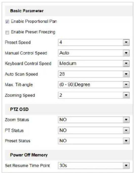HiLook PTZ-N4215I-DE - Conguring Basic PTZ Parameters - 1