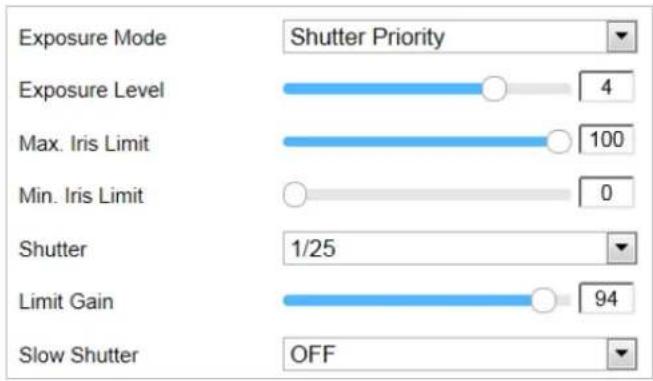 HiLook PTZ-N4215I-DE - ◆ Shuer Priority: - 1