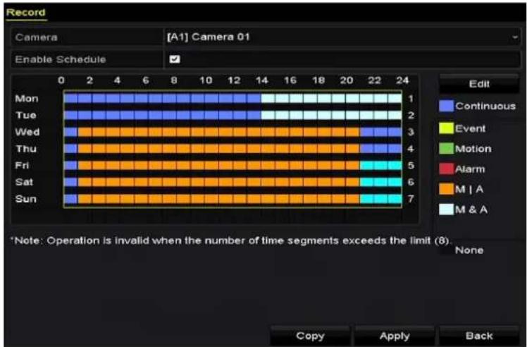 HiLook DVR-216G-K2 - Draw the schedule - 1